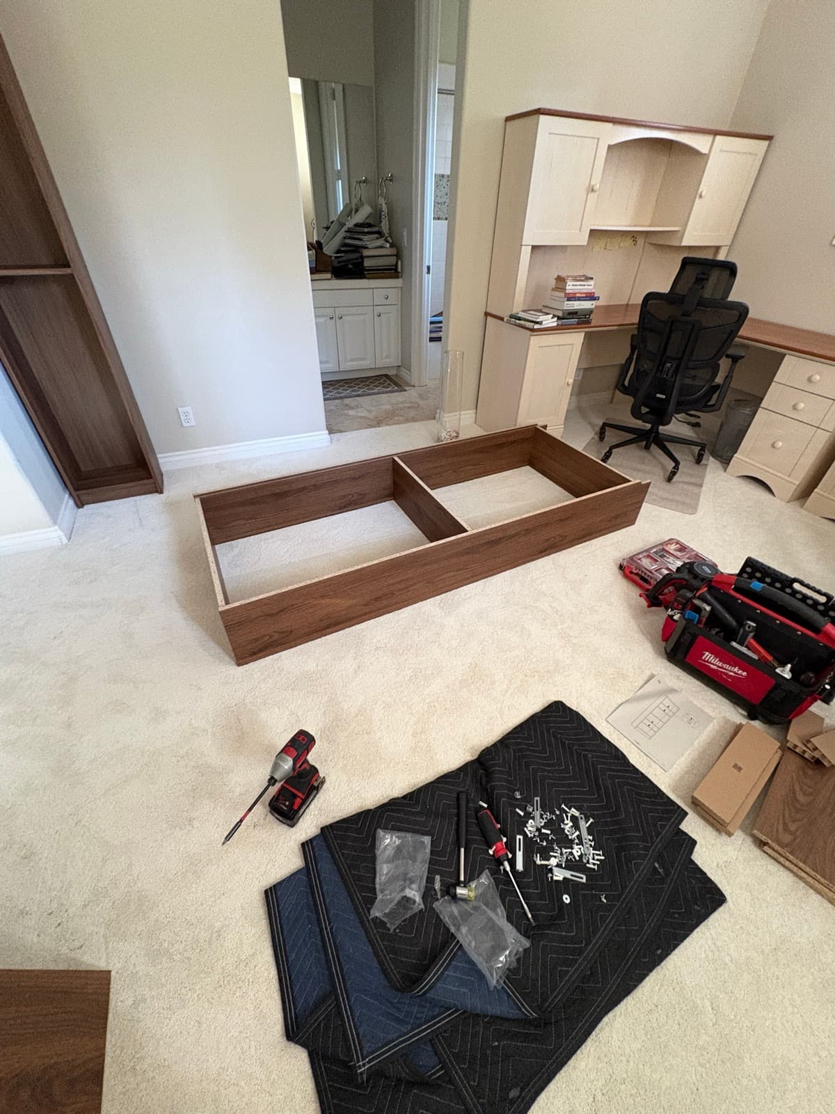 Wooden Bookcase Cabinet Assembly photo 4